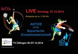 Aufzeichnung: LIVE Bayerische Einzelmeisterschaften AKTIVE 2014